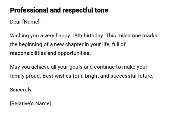 Professional and respectful tone