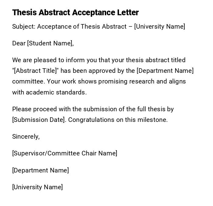 Thesis Abstract Acceptance Letter Thesis Abstract Acceptance Letter