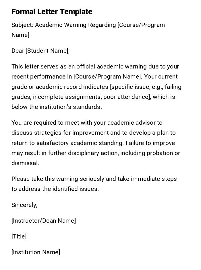 Formal Letter Template