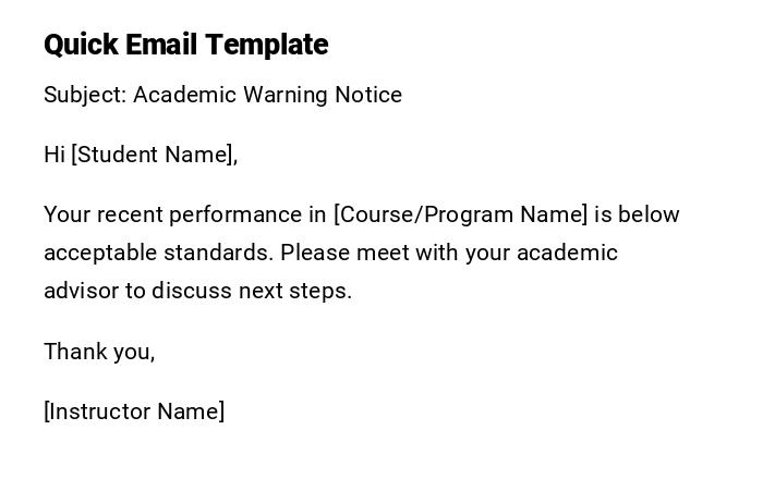 Quick Email Template