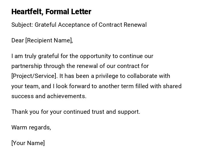 Heartfelt, Formal Letter