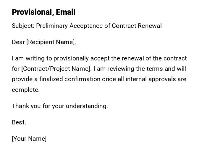 Provisional, Email