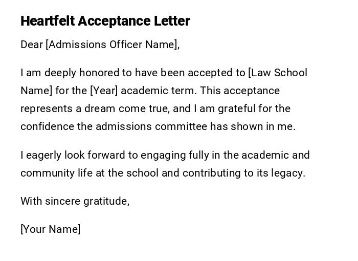 Heartfelt Acceptance Letter Heartfelt Acceptance Letter