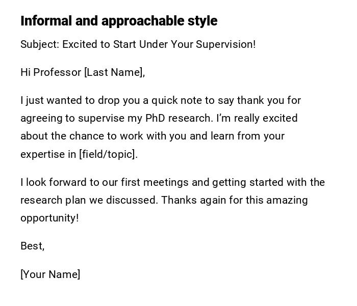 Informal and approachable style Informal and approachable style