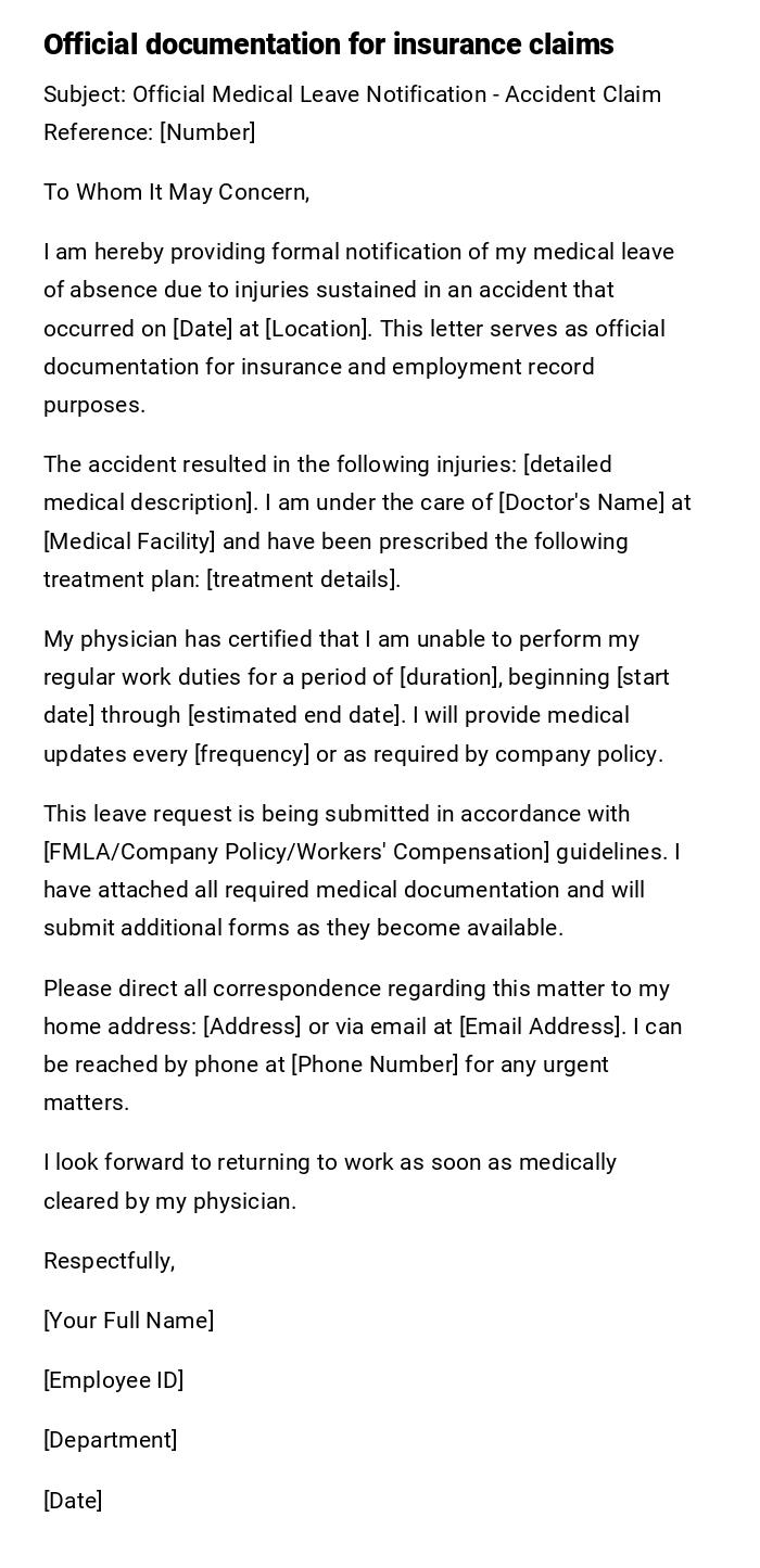 Official documentation for insurance claims Official documentation for insurance claims