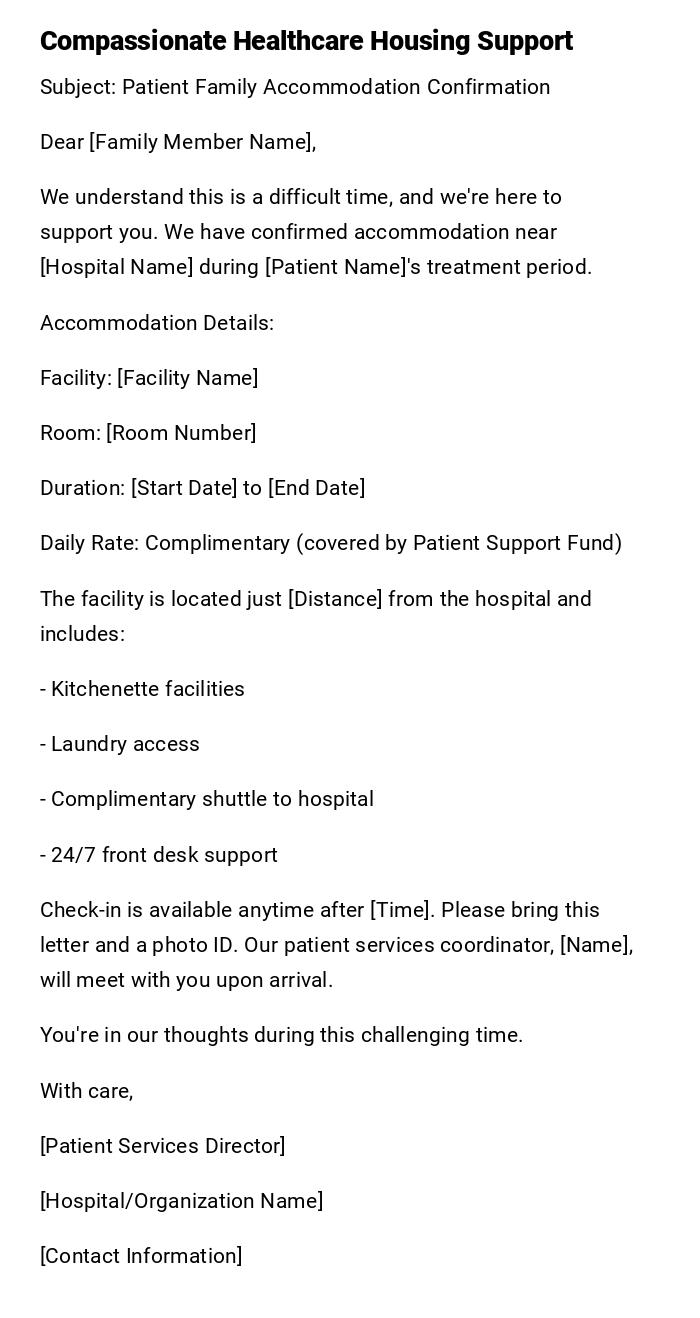 Compassionate Healthcare Housing Support Compassionate Healthcare Housing Support