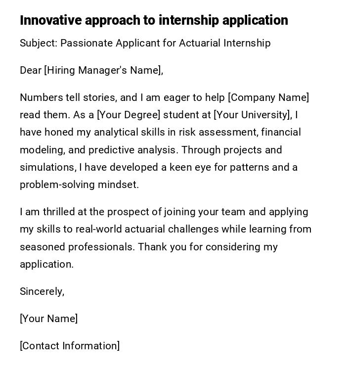 Innovative approach to internship application Innovative approach to internship application