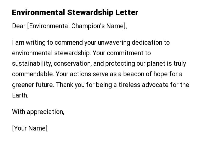 Environmental Stewardship Letter