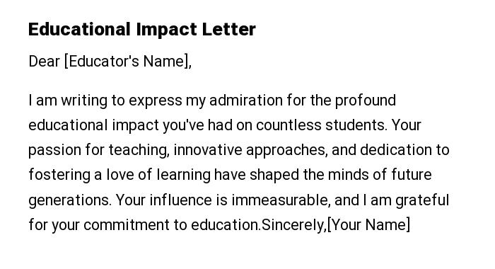 Educational Impact Letter