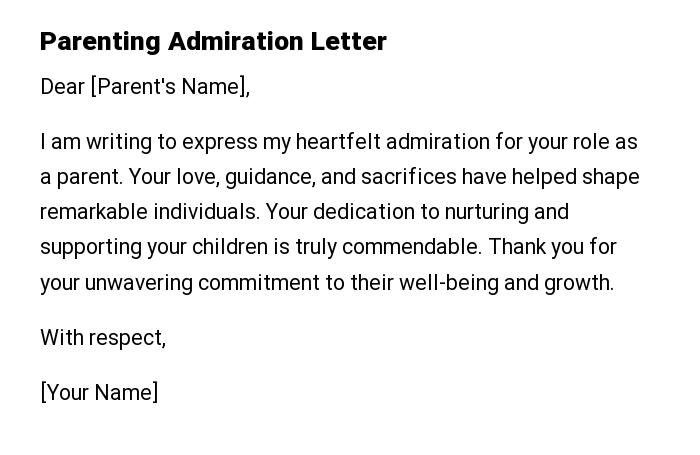 Parenting Admiration Letter