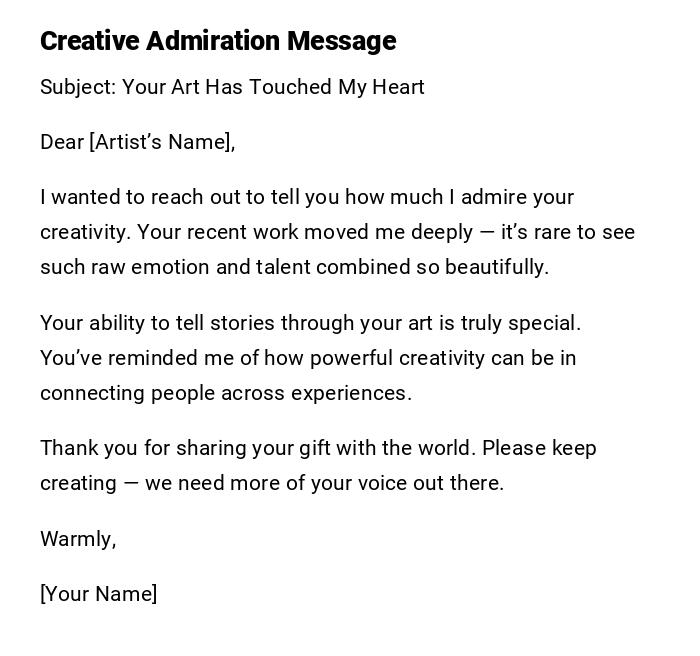 Creative Admiration Message Creative Admiration Message