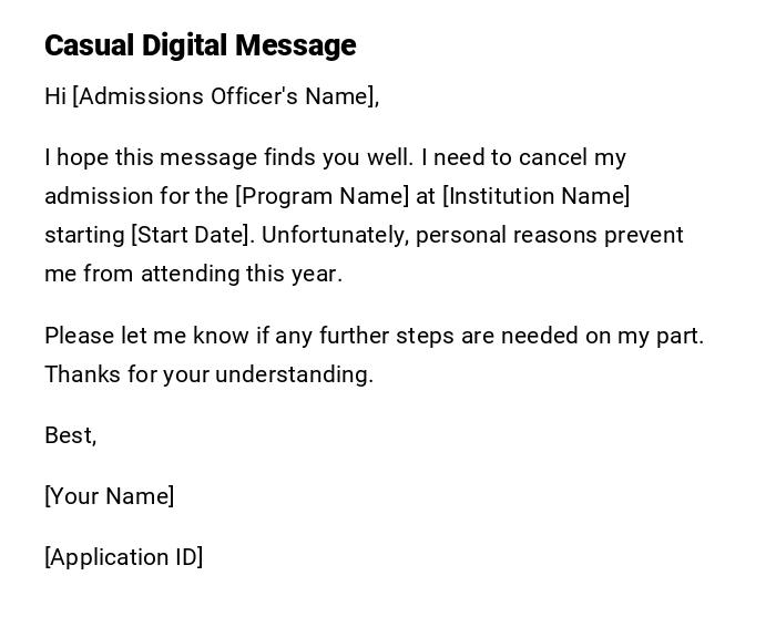 Casual Digital Message Casual Digital Message