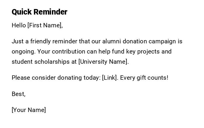 Quick Reminder Quick Reminder