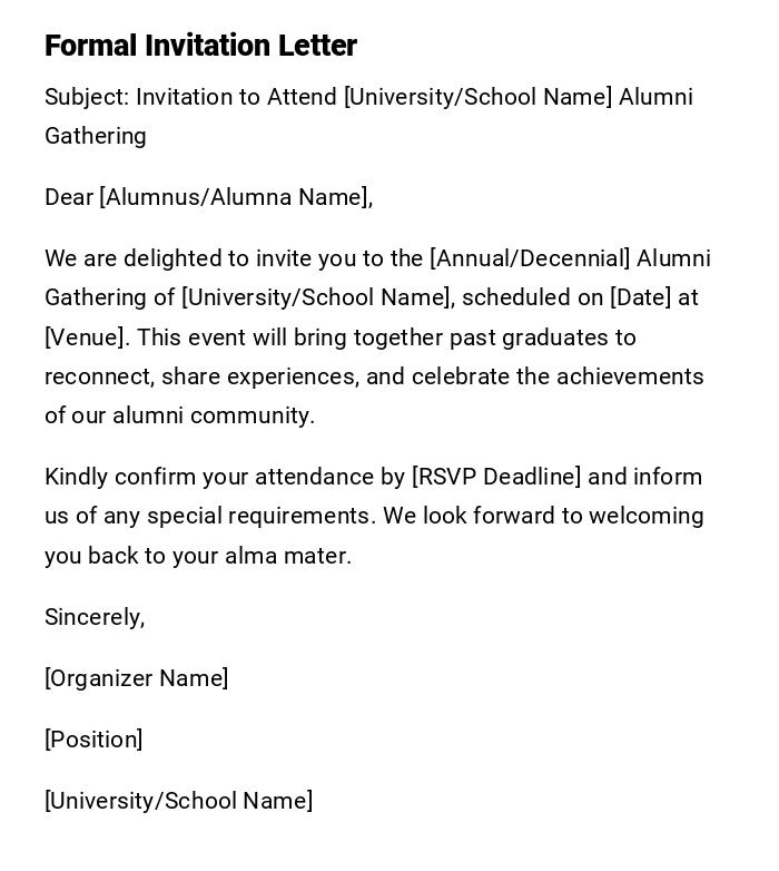 Formal Invitation Letter Formal Invitation Letter