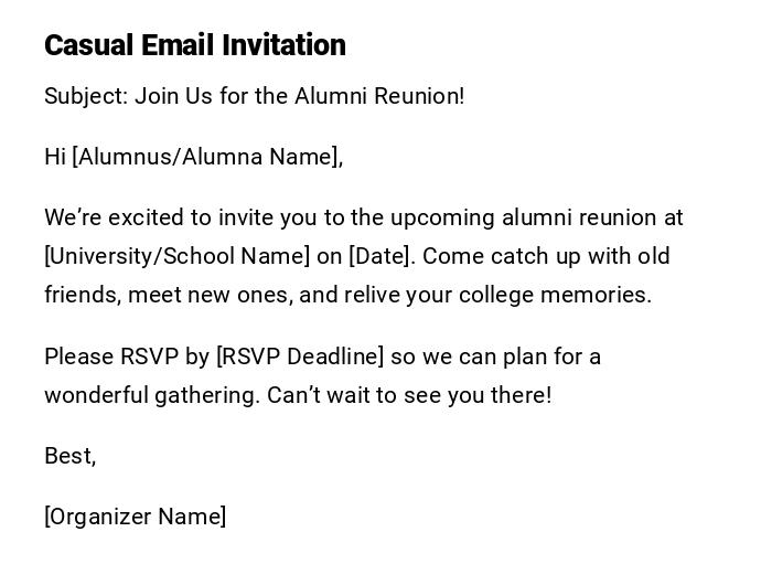 Casual Email Invitation Casual Email Invitation