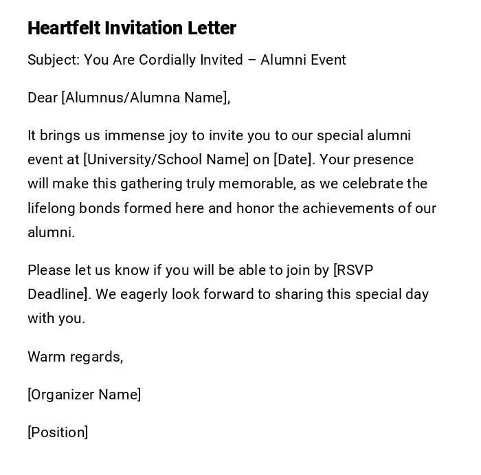 Heartfelt Invitation Letter Heartfelt Invitation Letter