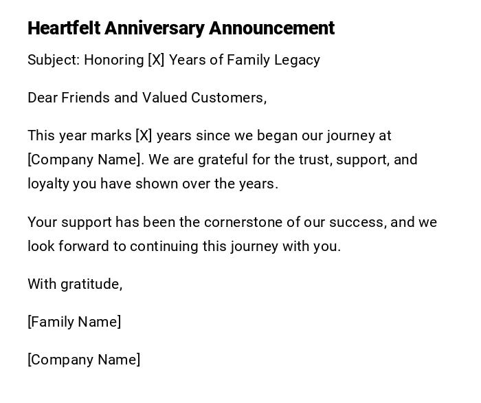 Heartfelt Anniversary Announcement Heartfelt Anniversary Announcement
