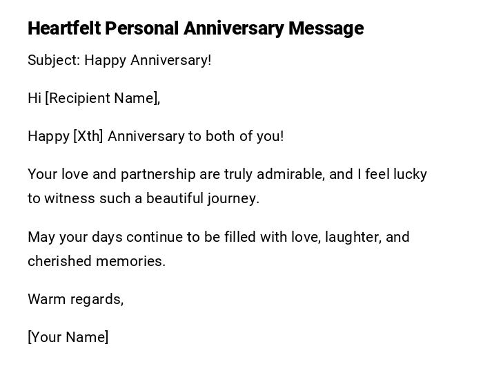 Heartfelt Personal Anniversary Message Heartfelt Personal Anniversary Message
