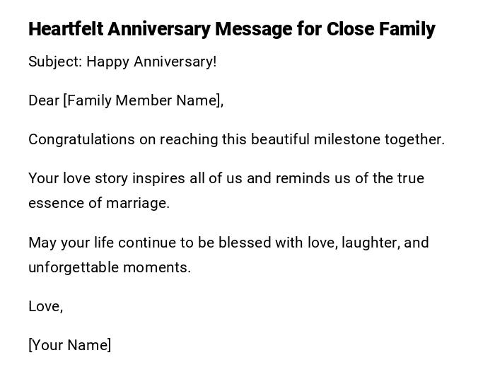 Heartfelt Anniversary Message for Close Family Heartfelt Anniversary Message for Close Family