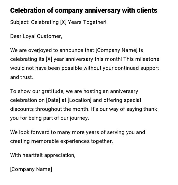 Celebration of company anniversary with clients Celebration of company anniversary with clients