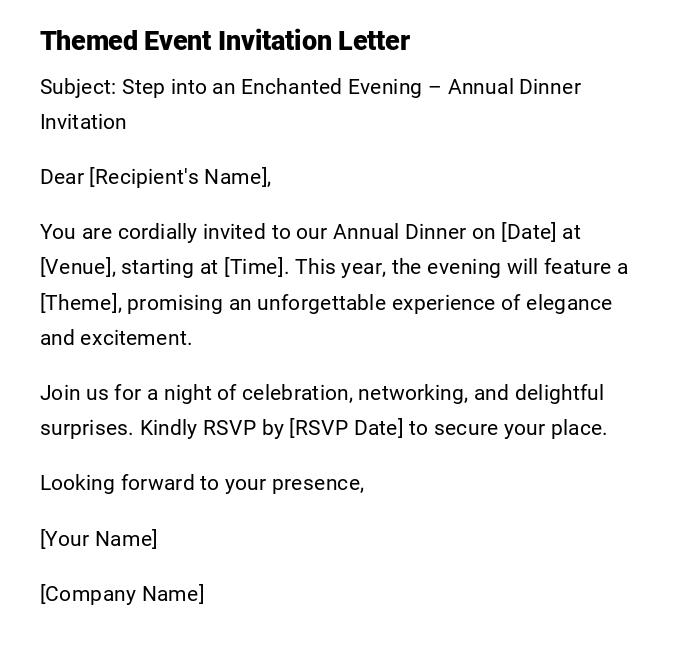 Themed Event Invitation Letter Themed Event Invitation Letter