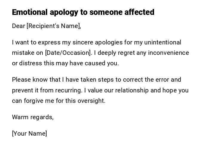 Emotional apology to someone affected Emotional apology to someone affected