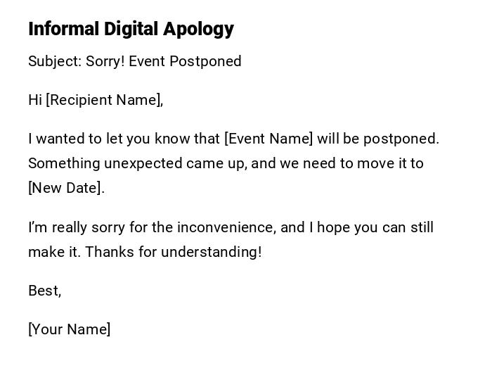 Informal Digital Apology Informal Digital Apology