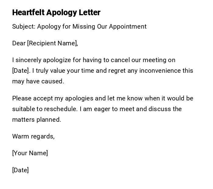 Heartfelt Apology Letter Heartfelt Apology Letter