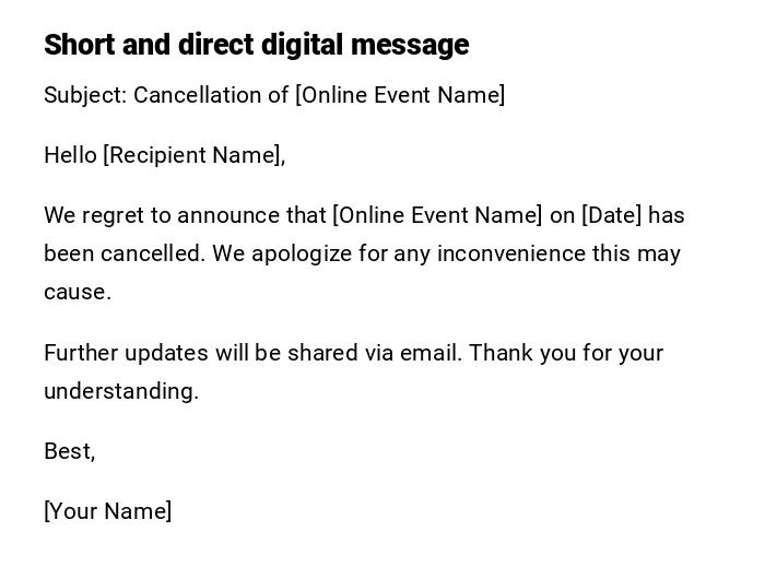 Short and direct digital message