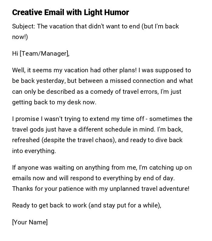 Creative Email with Light Humor Creative Email with Light Humor
