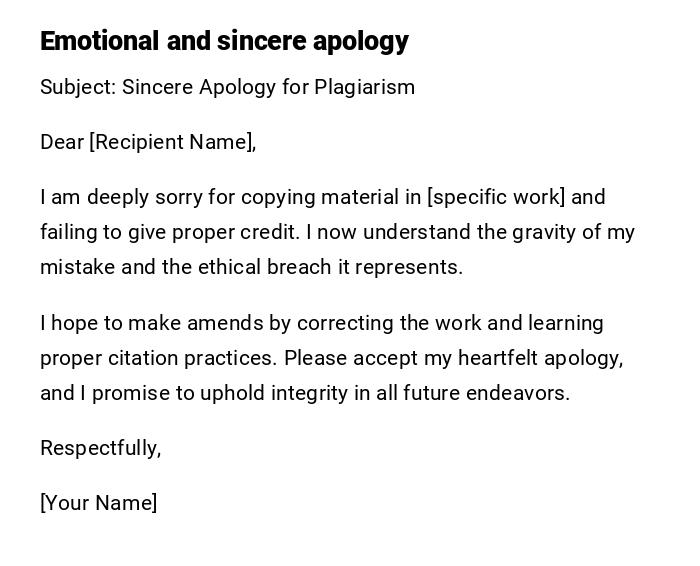 Emotional and sincere apology Emotional and sincere apology