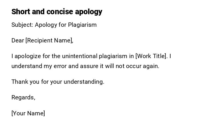Short and concise apology Short and concise apology