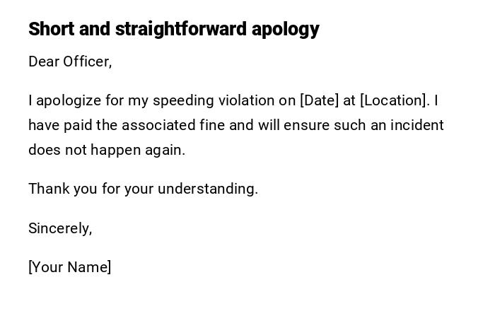Short and straightforward apology Short and straightforward apology