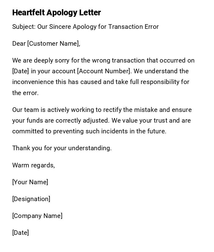 Heartfelt Apology Letter Heartfelt Apology Letter