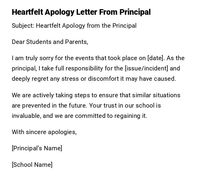 Heartfelt Apology Letter From Principal Heartfelt Apology Letter From Principal