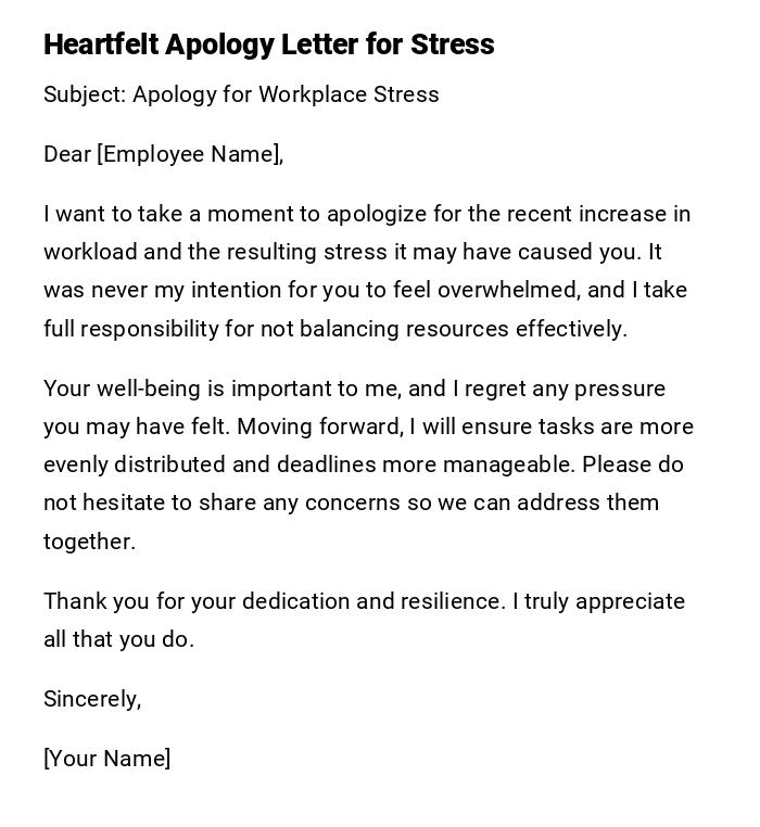 Heartfelt Apology Letter for Stress Heartfelt Apology Letter for Stress