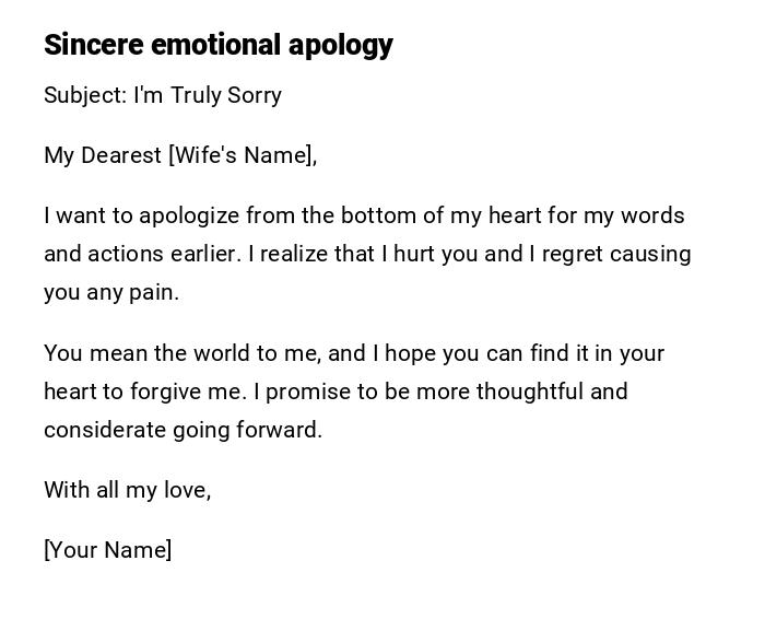 Sincere emotional apology Sincere emotional apology