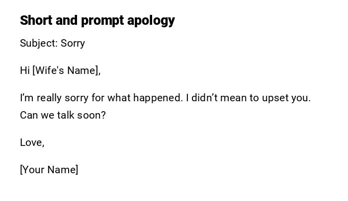 Short and prompt apology Short and prompt apology
