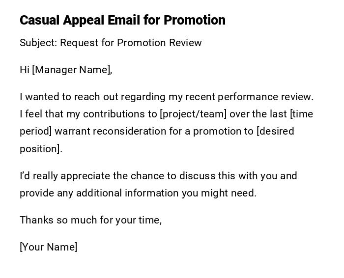 Casual Appeal Email for Promotion