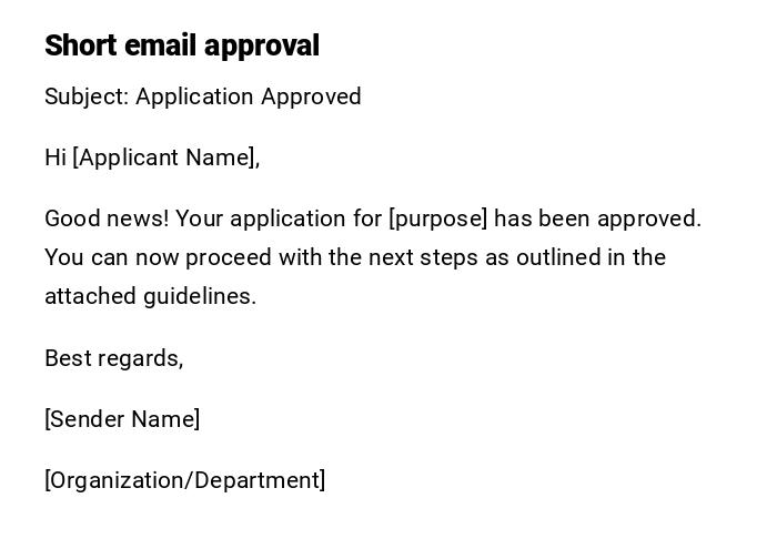 Short email approval