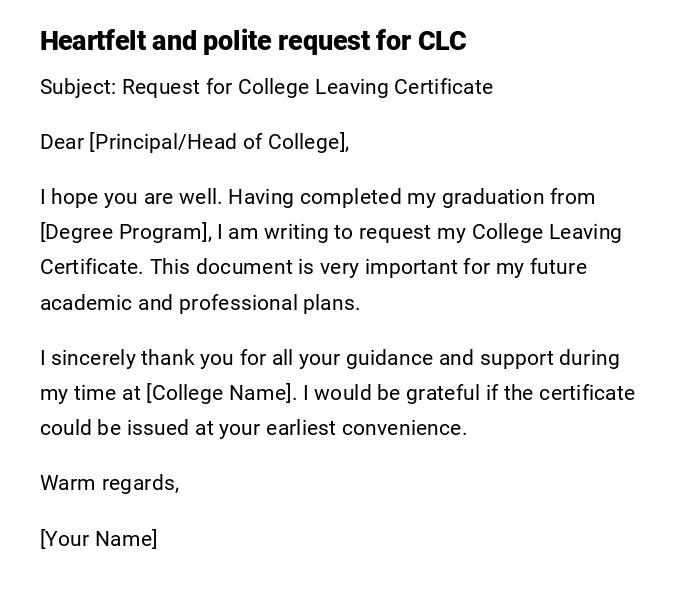 Heartfelt and polite request for CLC Heartfelt and polite request for CLC