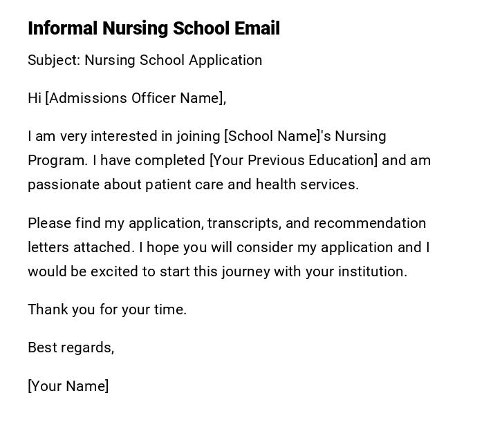 Informal Nursing School Email Informal Nursing School Email