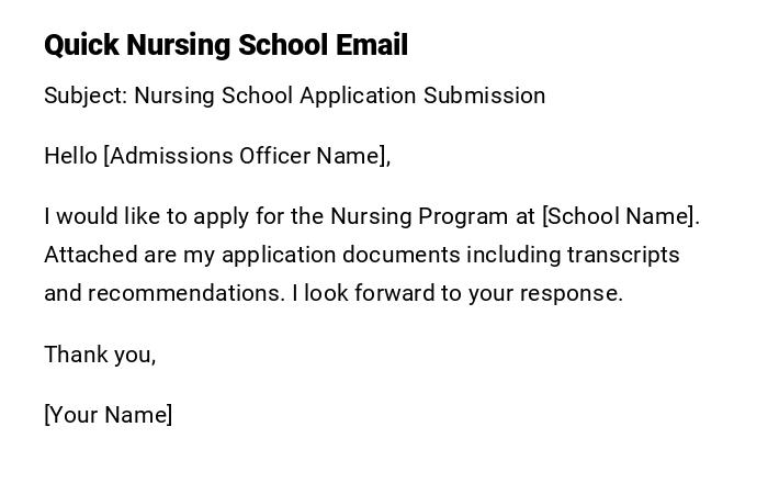 Quick Nursing School Email Quick Nursing School Email