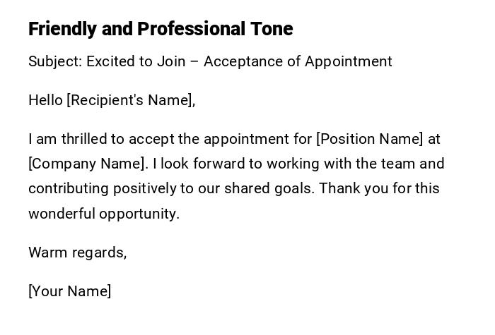 Friendly and Professional Tone Friendly and Professional Tone