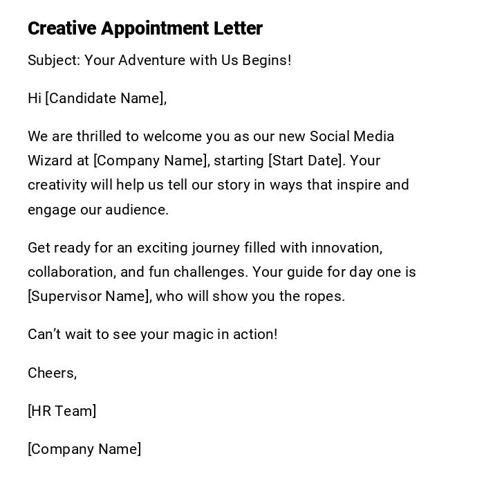 Creative Appointment Letter