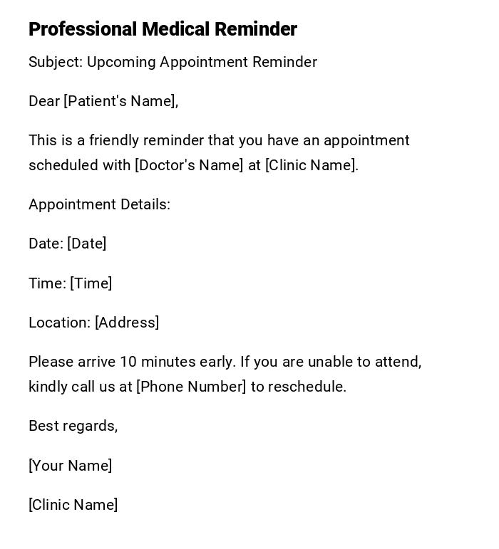 Professional Medical Reminder
