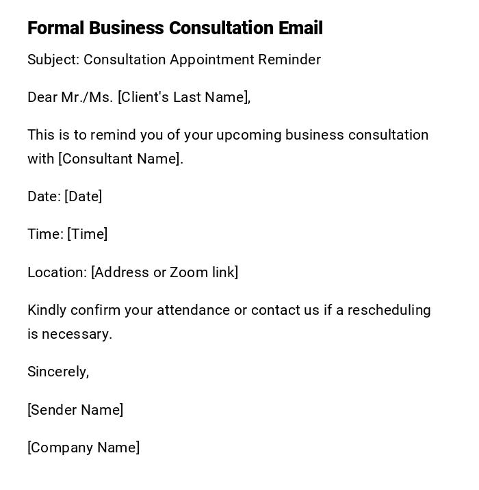 Formal Business Consultation Email