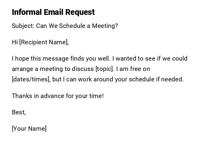Informal Email Request Informal Email Request