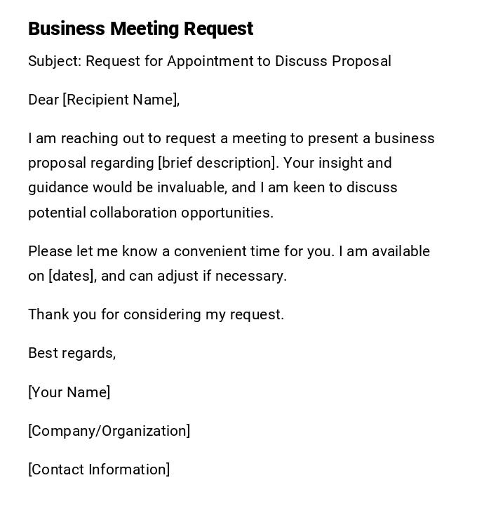Business Meeting Request Business Meeting Request