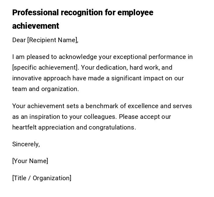 Professional recognition for employee achievement Professional recognition for employee achievement